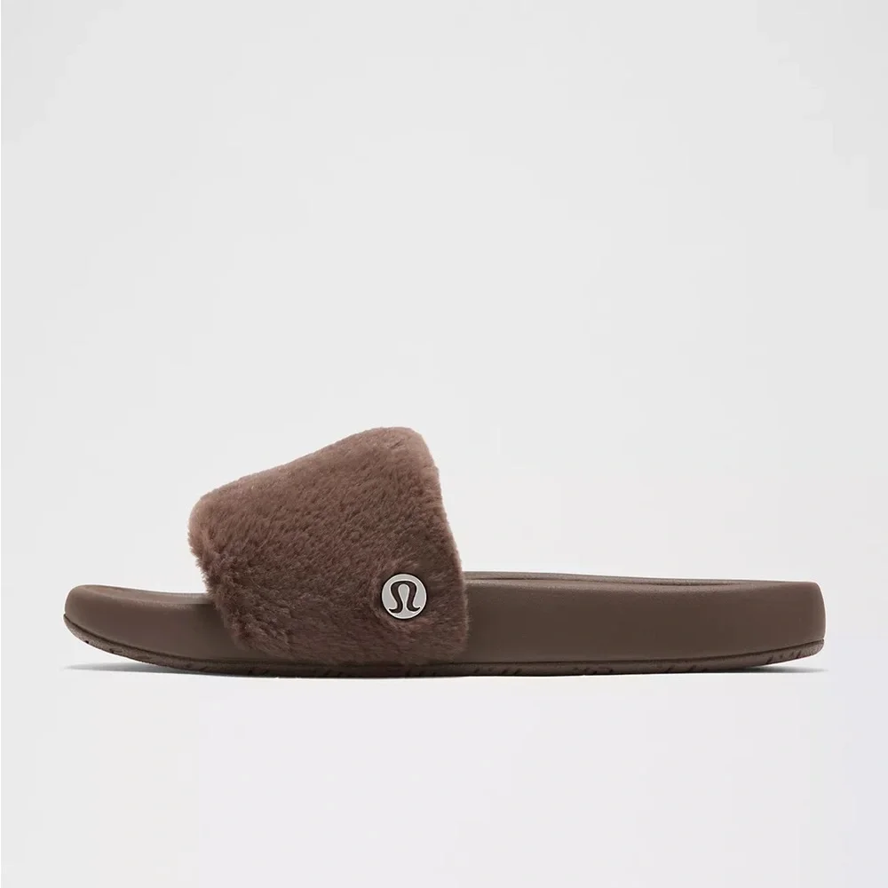 Brown Fuzzy Slide Sandals lululemon - Picture 3 of 10